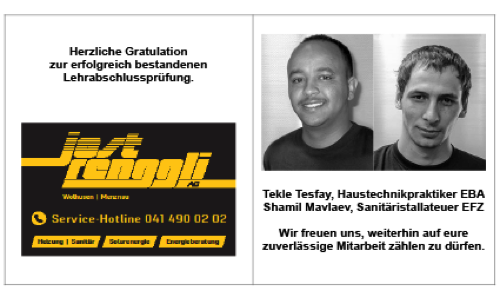 2021 Prüfungserfolg Tekle und Shamil
