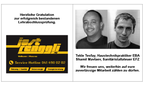 2021 Prüfungserfolg Tekle und Shamil